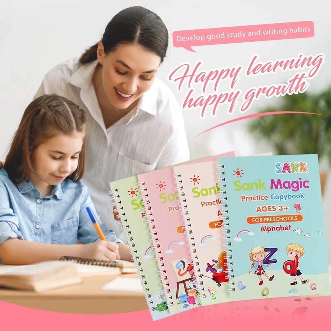 Cahier de pratique de calligraphie réutilisable pour les enfants d'âge préscolaire